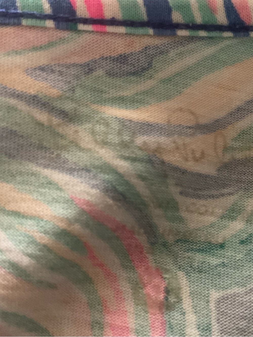 Lilly Pulitzer Navy Tunic with Pink & Aqua Floral Fish Print - Picture 3 of 3